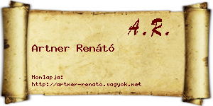Artner Renátó névjegykártya